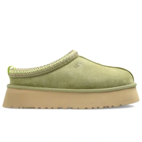 UGG Olive Suede Platform Tazz II Women's Slipper Muted Brass Size 10 New in box - Picture 8 of 11